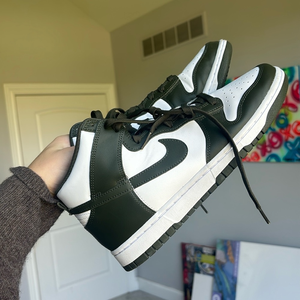 Cargo Khaki Green Nike High Dunks (Men’s 9/Women’s 10.5)